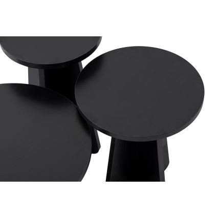 SET 3x Zijtafel LUME diameter 28/33/43 cm zwart