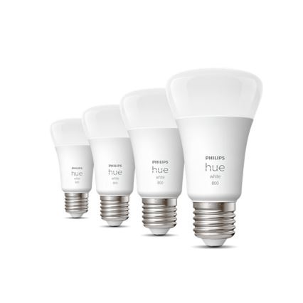 SET 4x Dimbare LED Lamp Philips Hue WHITE A60 E27/9W/230V 2700K