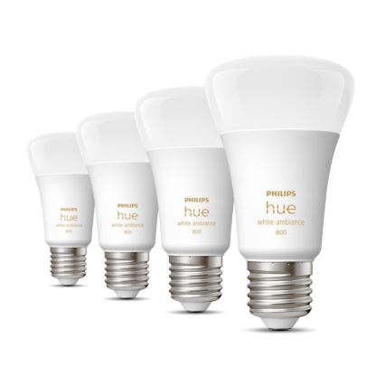 SET 4x Dimbare LED Lamp Philips Hue WHITE AMBIANCE E27/6W/230V 2200-6500K