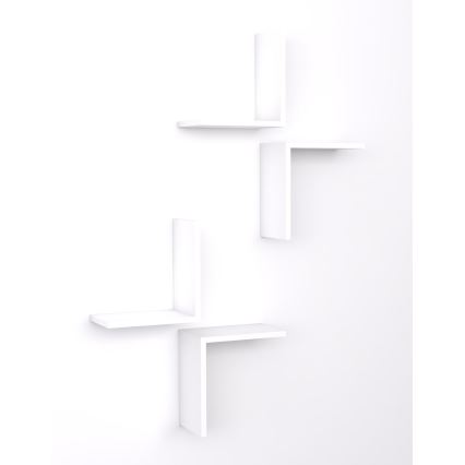 SET 4x Etagère murale FACE 32x28 cm blanche