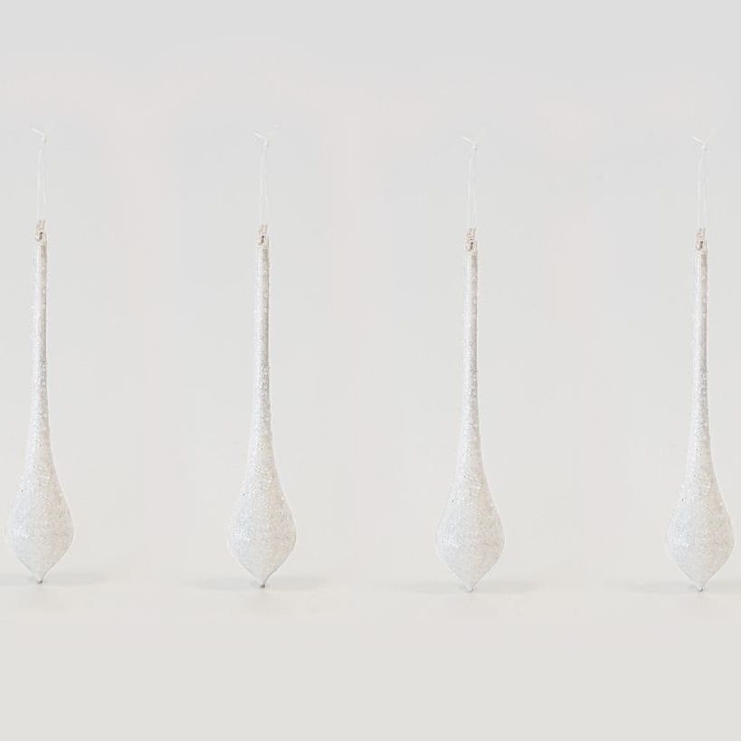 SET 4x Kerstboomversiering 30 cm wit