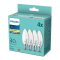 SET 4x LED Lamp Philips B35 E14/5W/230V 2700K