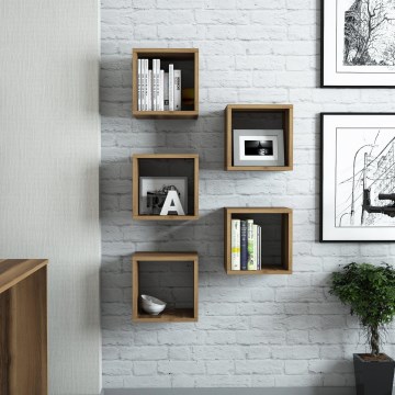 SET 5x Wandplank BOX bruin