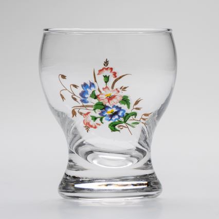 Set 6x likeur glas doorzichtig - bloemenpatroon nr. 3