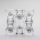Set 6x likeur glas doorzichtig - bloemenpatroon nr. 4