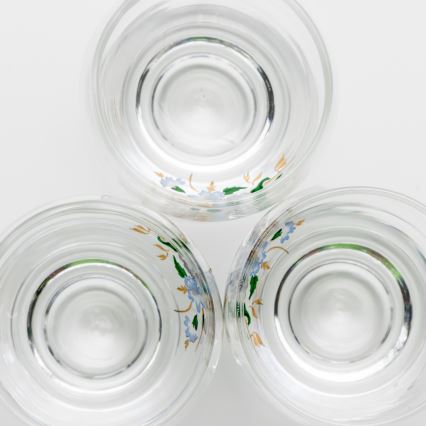 Set 6x likeur glas doorzichtig - bloemenpatroon nr. 4