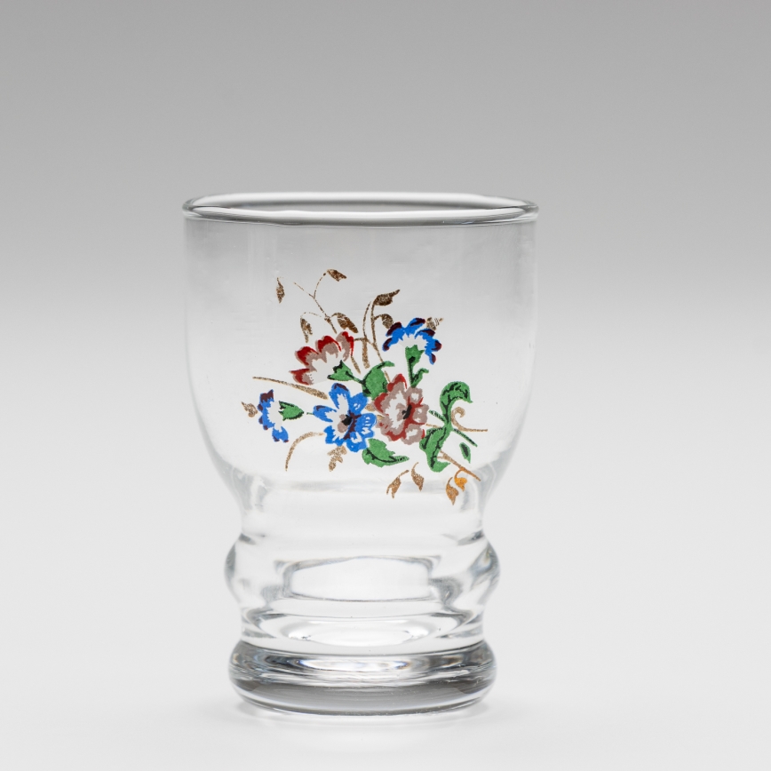 Set 6x likeur glas doorzichtig - bloemenpatroon Nr. 5