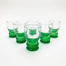 Set 6x likeur glas doorzichtig groen