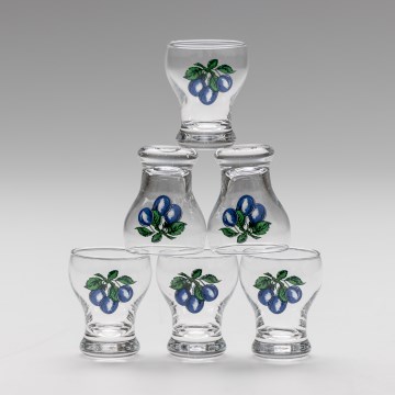 Set 6x likeur glas doorzichtig - pruim