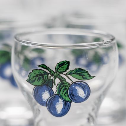 Set 6x likeur glas doorzichtig - pruim