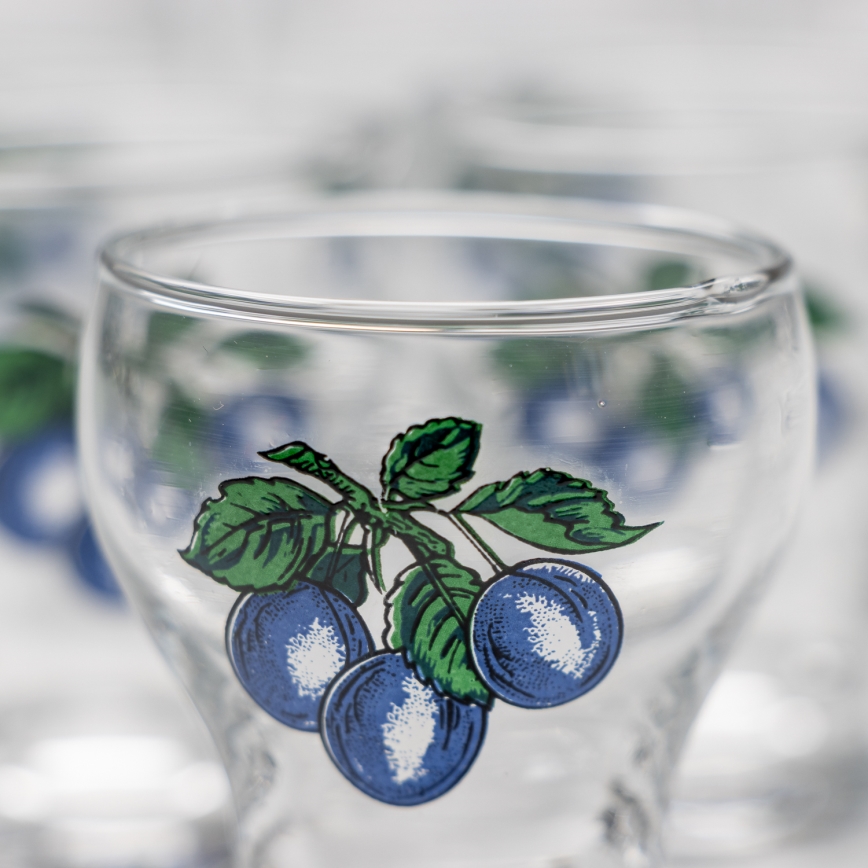Set 6x likeur glas doorzichtig - pruim
