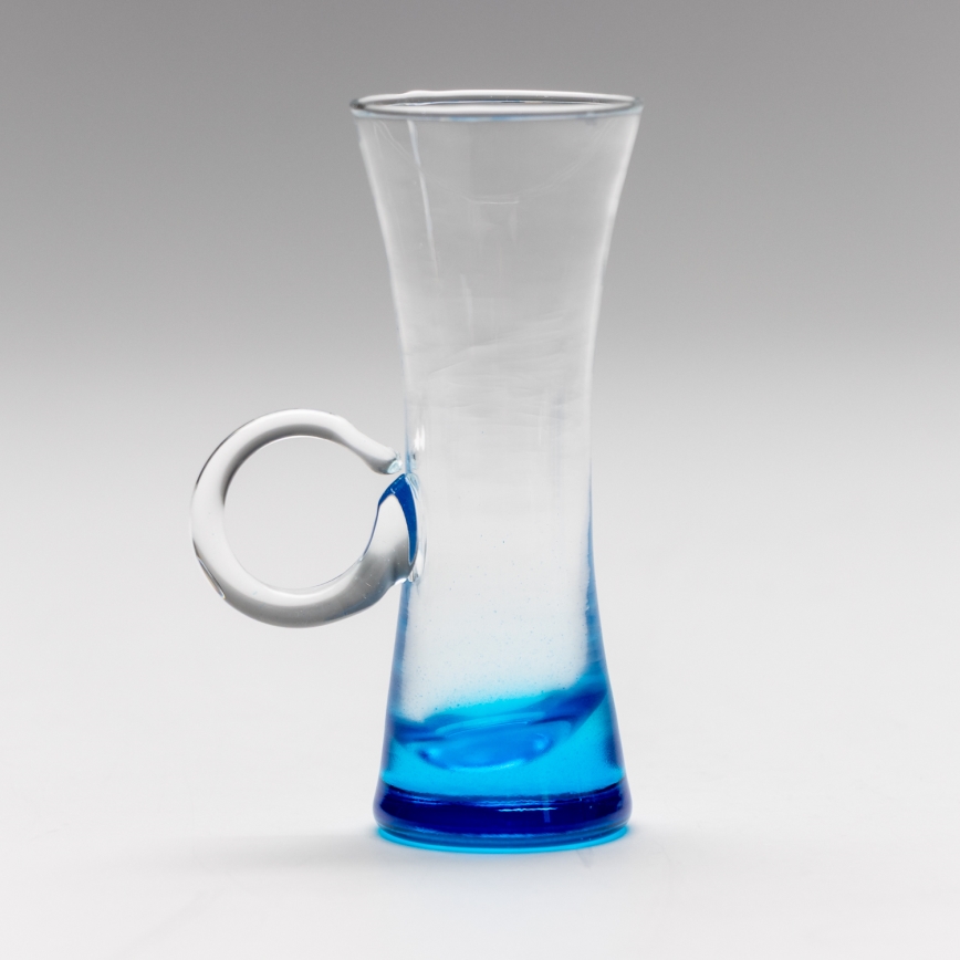 Set 6x likeurglas met handvat blauw