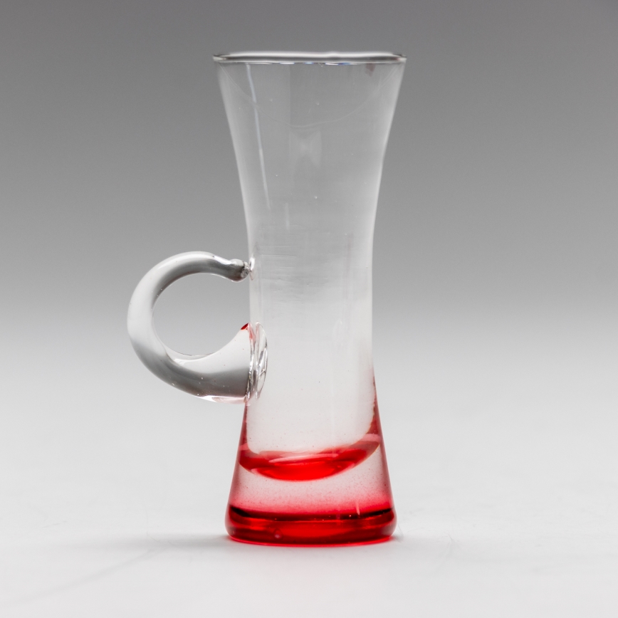 Set 6x likeurglas met handvat rood