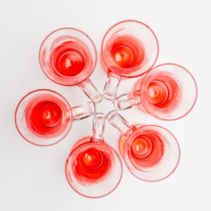 Set 6x likeurglas met handvat rood
