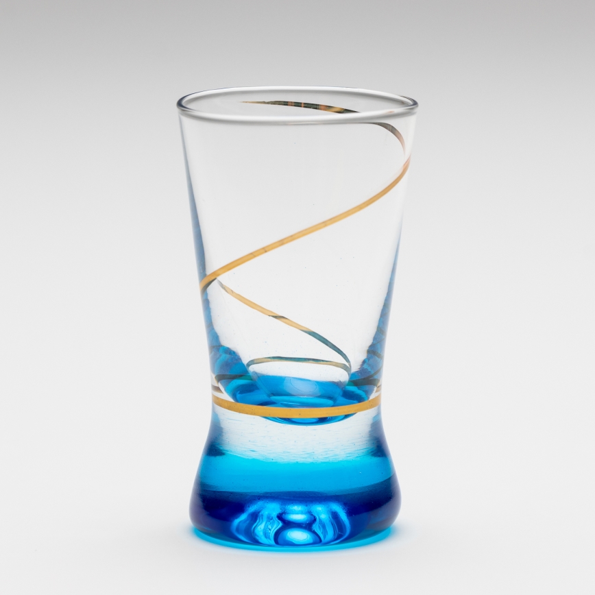 Set 6x shotglas 25 mm doorzichtig blauw