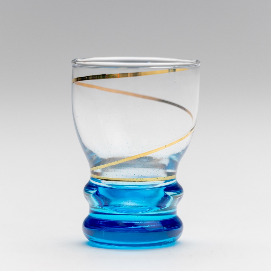 Set 6x shotglas doorzichtig blauw