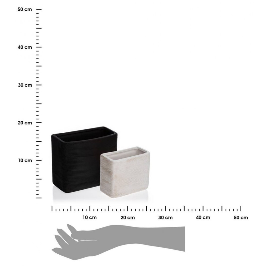 SET 6x Wand Bloempot LOU 15x17 cm