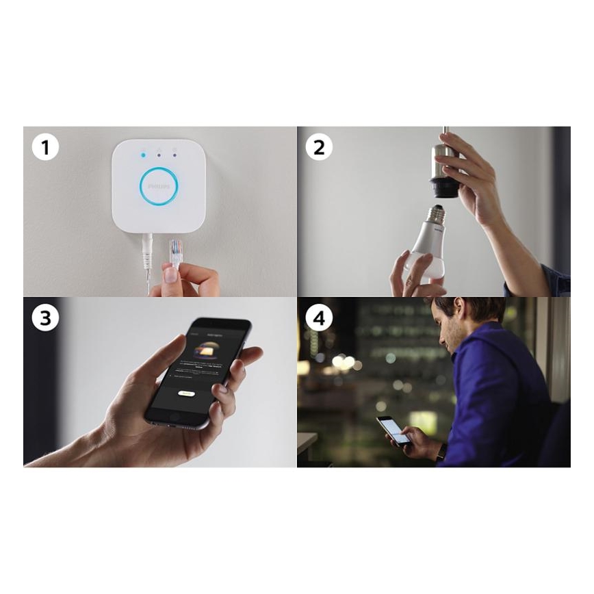 Set de base Philips Hue STARTER KIT 2xE27/9W + dispositif de connexion