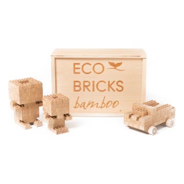 Set de construction en bois ECO BRICKS — 145 pièces