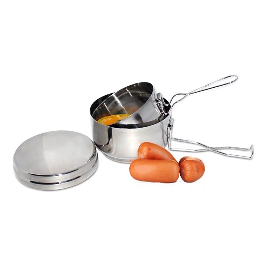 Set de vaisselle de camping 2 pièces en acier inoxydable