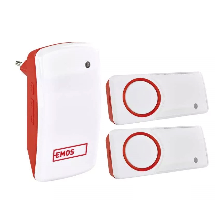SET Draadloze Stopcontact Deurbel + 2x button 230V IP44