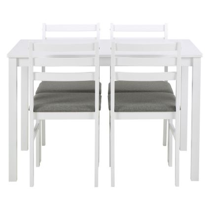 Set eettafel en 4 stoelen EMILY wit