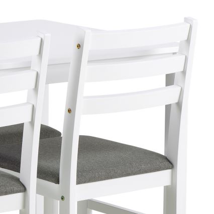 Set eettafel en 4 stoelen EMILY wit