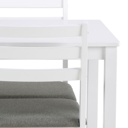 Set eettafel en 4 stoelen EMILY wit