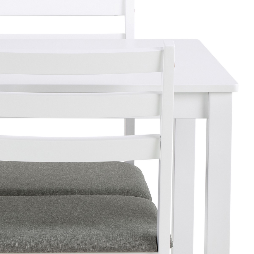 Set eettafel en 4 stoelen EMILY wit