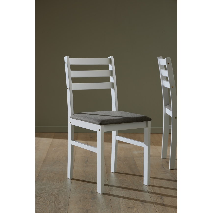 Set eettafel en 4 stoelen EMILY wit