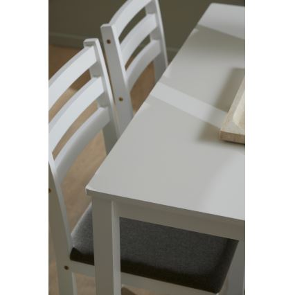 Set eettafel en 4 stoelen EMILY wit