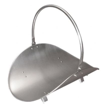 Set haardgereedschap en mand voor hout met handvat 5 st. mat chroom