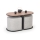 Set Salontafel NILDO 90x45 cm + 2x poef bruin/grijs