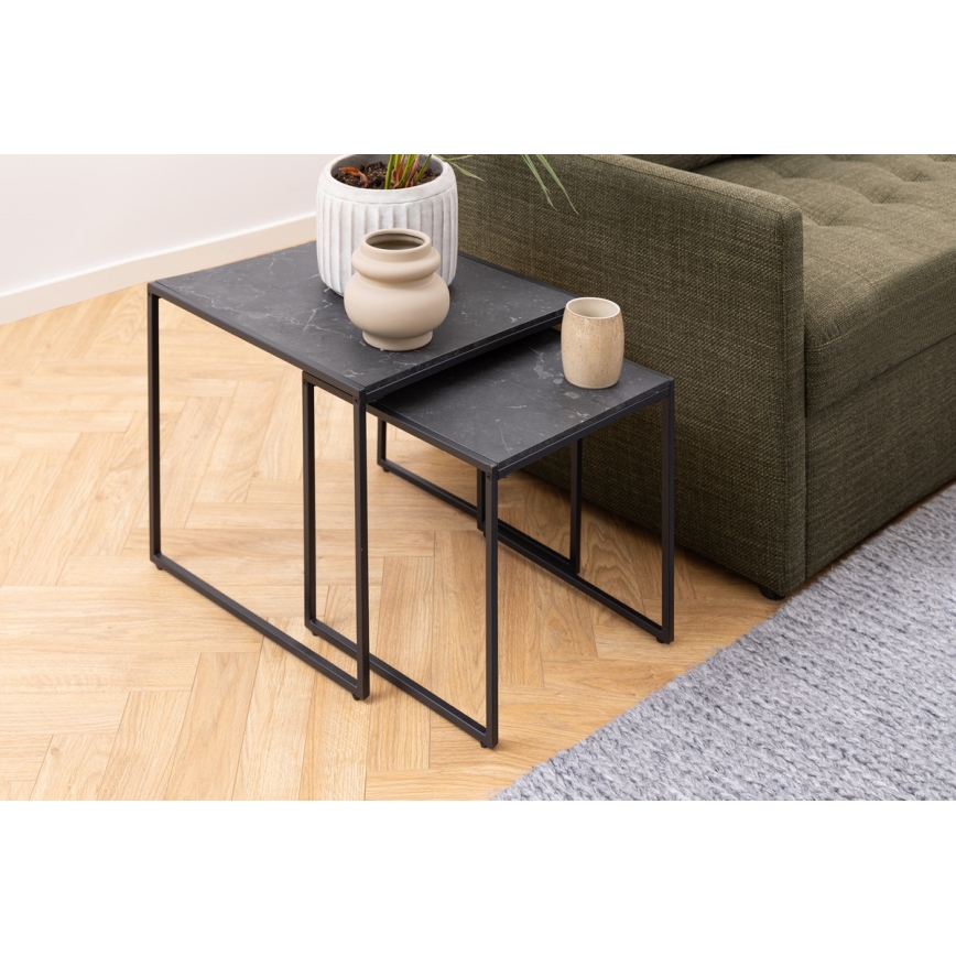 Set salontafels ALMA 2 st. antraciet