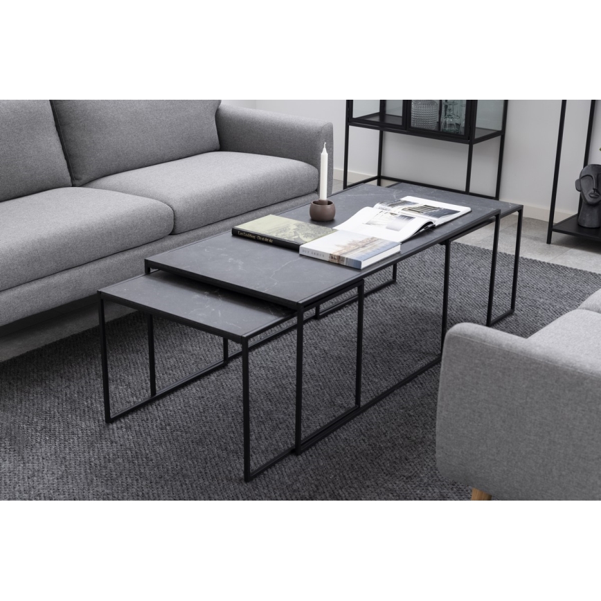 Set salontafels ALMA 3 st. antraciet