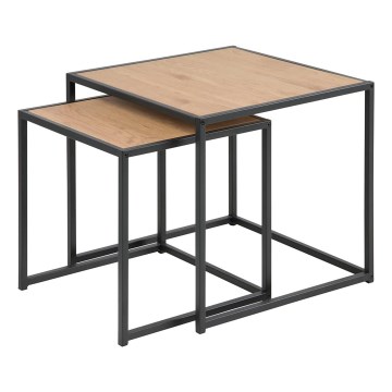 Set salontafels SARON 2 st. eiken/zwart