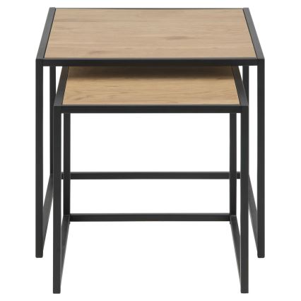 Set salontafels SARON 2 st. eiken/zwart