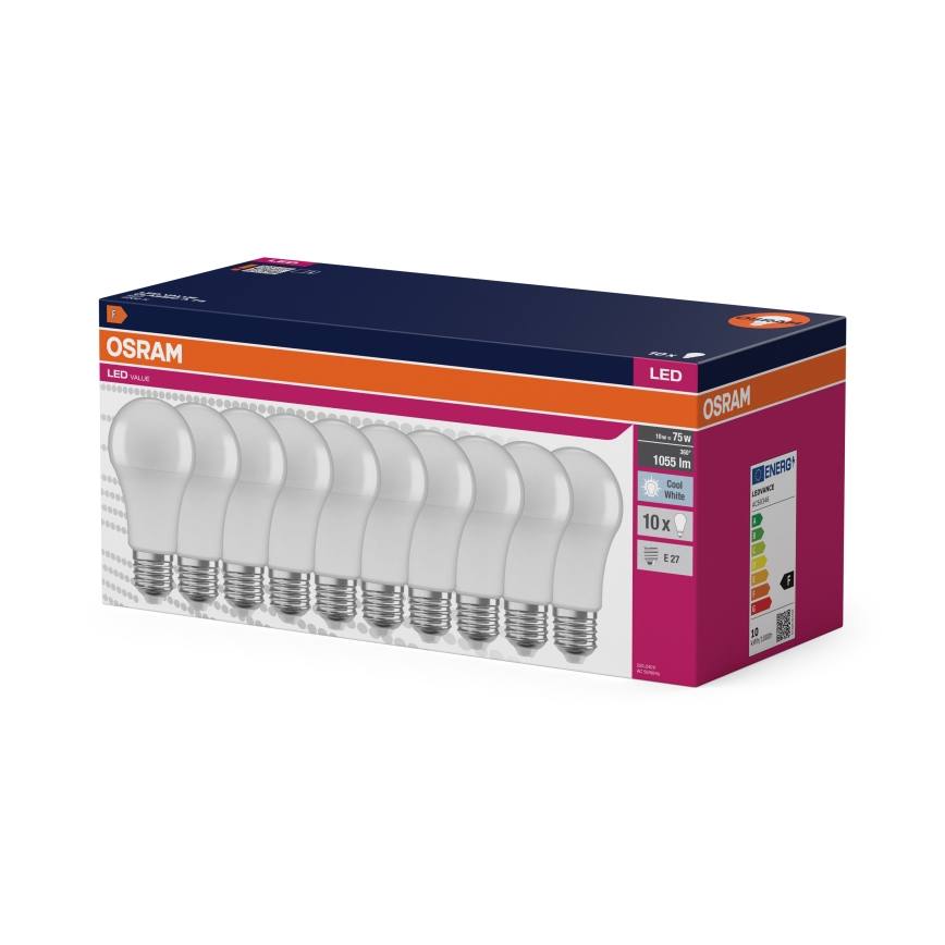 Set van 10 LED-lampen CLASSIC A75 E27/10W/230V 4000K - Osram