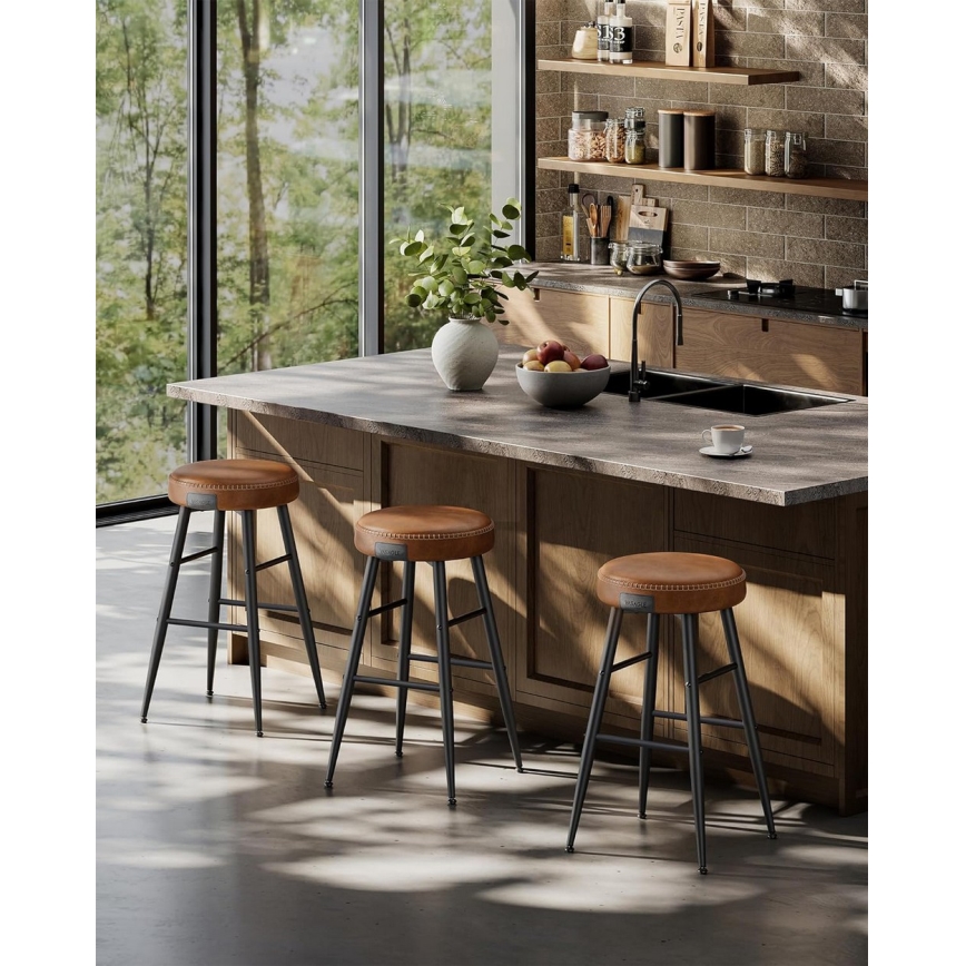 Set van 2 barkrukken LIOR, bruin/zwart