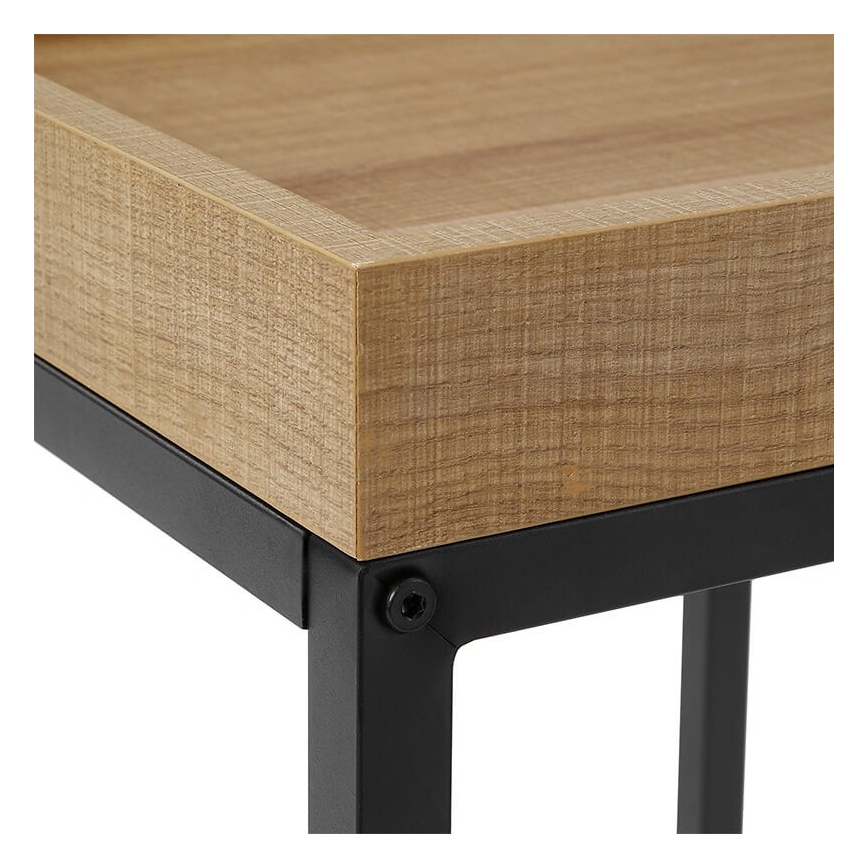 Set van 2 bijzettafels ELDUR bruin/zwart