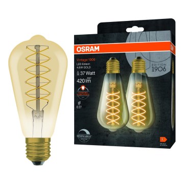 Set van 2 dimbare LED-filamentlampen E27/4,8W/230V 2200K - Osram