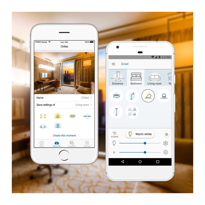 Set van 2 dimbare LED-lampen A60 E27/9W/230V 2700K met Wi‑Fi + afstandsbediening - WiZ