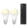 Set van 2 dimbare LED-lampen A60 E27/9W/230V 2700K Wi-Fi + afstandsbediening - WiZ