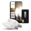 Set van 2 dimbare LED-lampen Philips Hue WHITE B39 E14/3,9W/230V 2700K