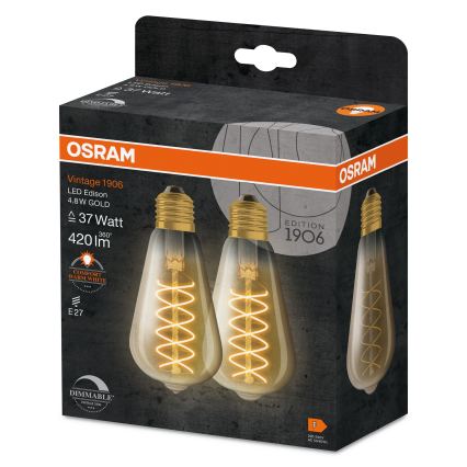 SET van 2 dimbare LED-lampen VINTAGE FILAMENT E27/7,8W/230V 1800K - Osram