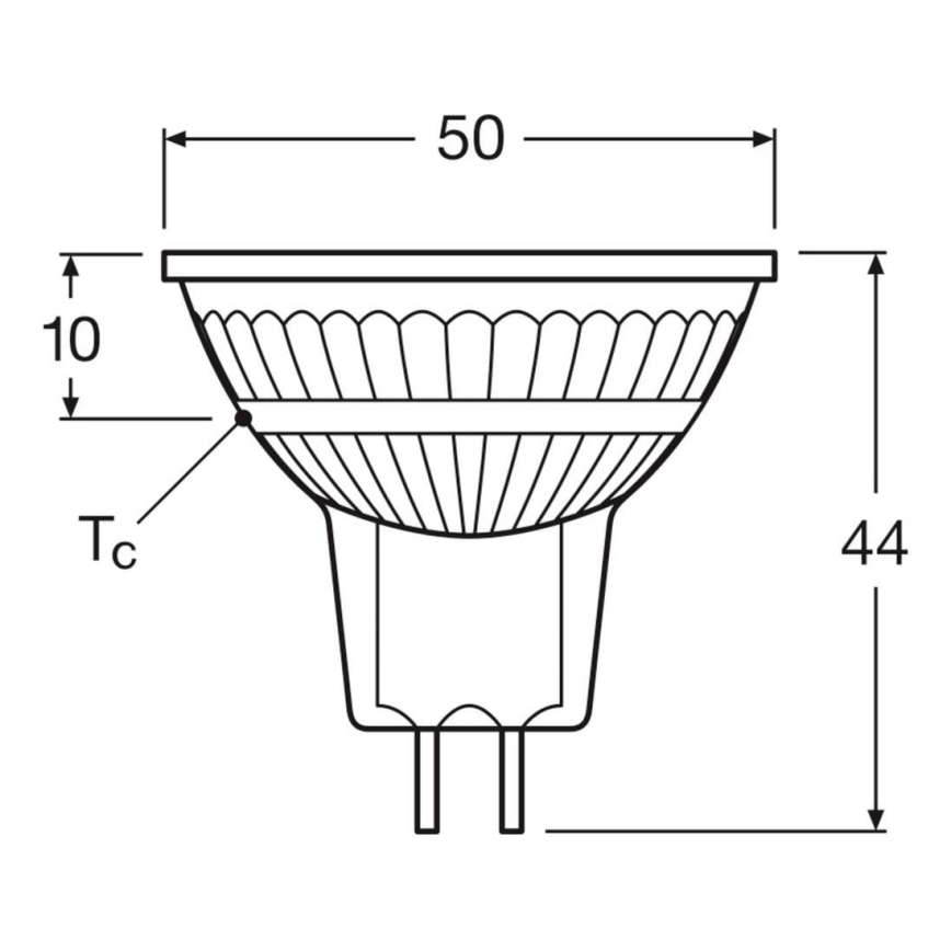 SET 2x dimbare LED-reflectorlamp MR16 GU5,3/5W/12V 2700K 36° CRI 90 - Osram