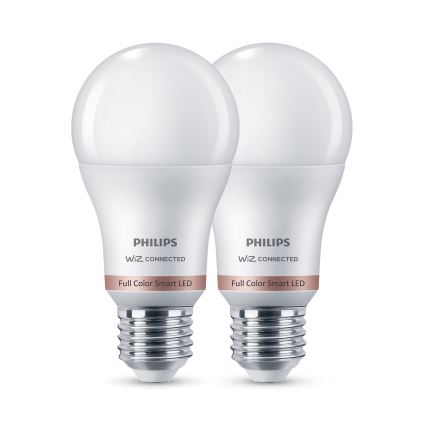 Set van 2 dimbare Philips SMART A60 RGB LED-lampen E27/12,5W/230V 2200-6500K