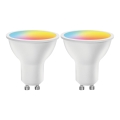 Set van 2 dimbare LED RGBW-lampen MESH Smart GU10/6,5W/230V 2700-6500K + afstandsbediening - Aigostar