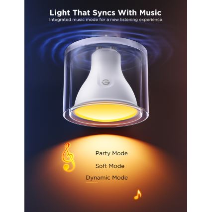 Set van 2 dimbare LED RGBWW-lampen MATTER GU10/4,8W/230V 2700-6500K Wi-Fi - Govee