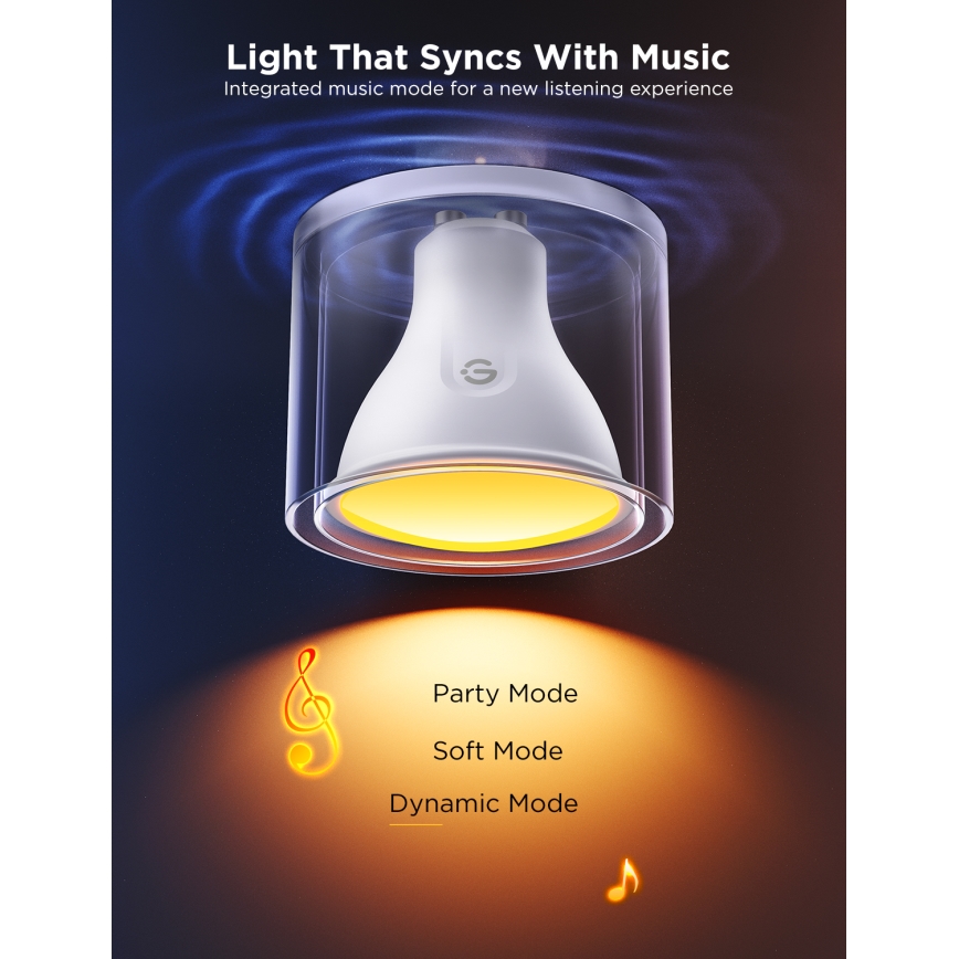 Set van 2 dimbare LED RGBWW-lampen MATTER GU10/4,8W/230V 2700-6500K Wi-Fi - Govee